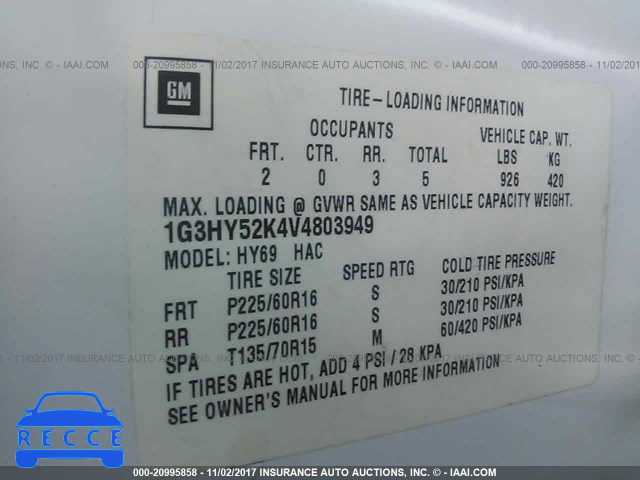 1997 Oldsmobile LSS 1G3HY52K4V4803949 зображення 8