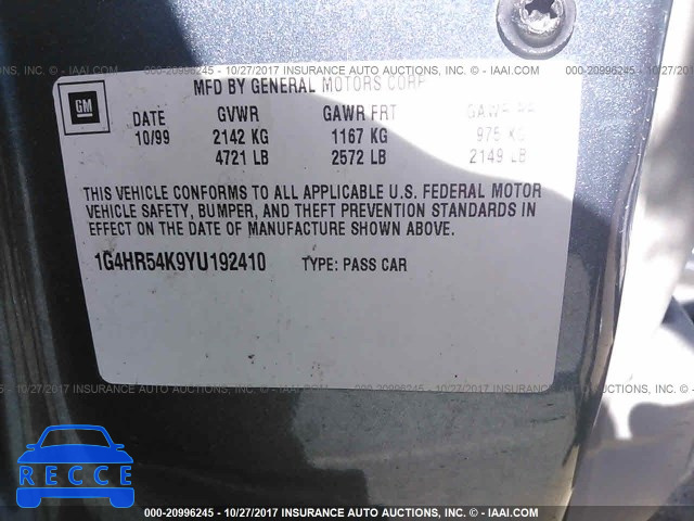 2000 Buick Lesabre 1G4HR54K9YU192410 image 8