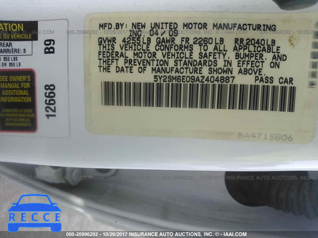 2010 Pontiac Vibe 5Y2SM6E09AZ404887 image 8