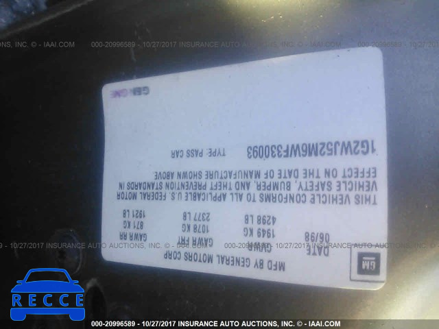 1998 Pontiac Grand Prix SE 1G2WJ52M6WF330093 image 8