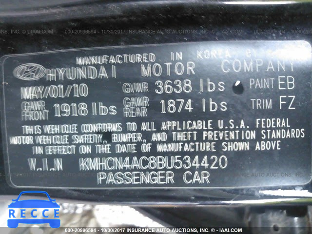 2011 Hyundai Accent KMHCN4AC8BU534420 image 8