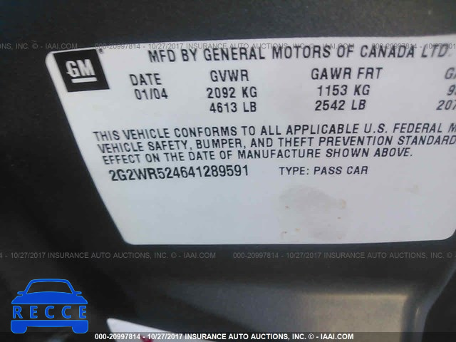 2004 Pontiac Grand Prix 2G2WR524641289591 image 8