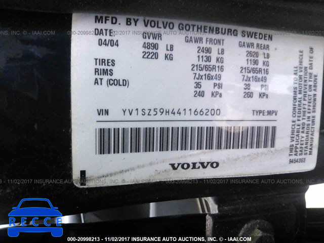 2004 Volvo XC70 YV1SZ59H441166200 image 8