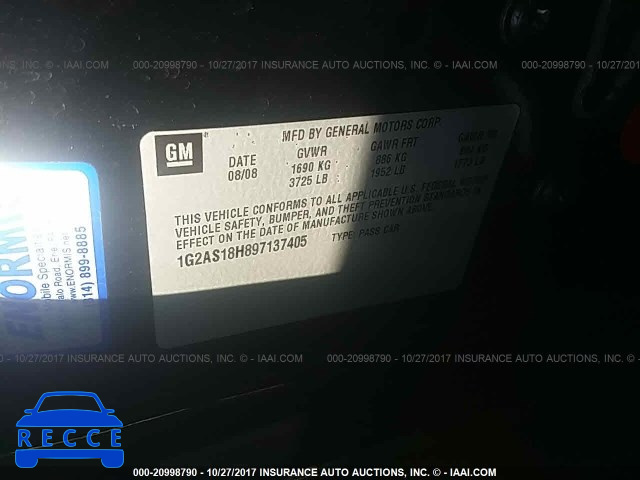 2009 Pontiac G5 1G2AS18H897137405 image 8