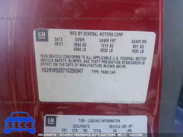 2001 Pontiac Grand Am GT 1G2NW52E71C250947 image 8