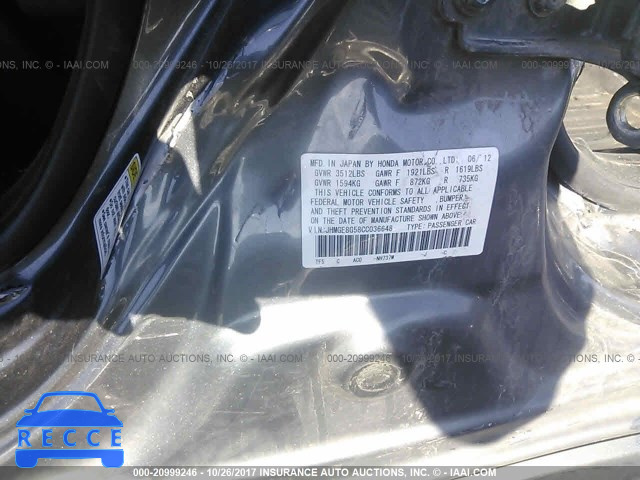 2012 Honda FIT SPORT JHMGE8G58CC036648 image 8