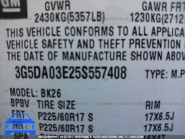 2005 Buick Rendezvous CX/CXL 3G5DA03E25S557408 image 8