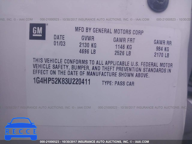 2003 Buick Lesabre CUSTOM 1G4HP52K83U220411 image 8