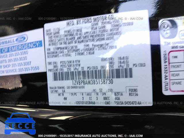 2011 Ford Mustang 1ZVBP8AM3B5158730 image 8