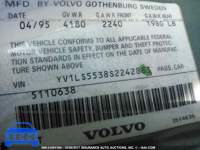 1995 Volvo 850 GLT YV1LS5538S2242883 image 8