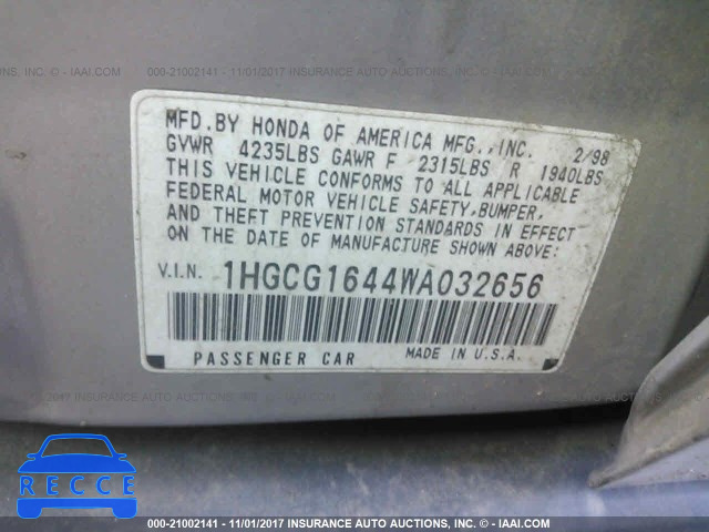 1998 Honda Accord LX 1HGCG1644WA032656 image 8