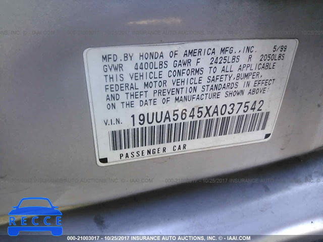 1999 Acura 3.2TL 19UUA5645XA037542 Bild 8