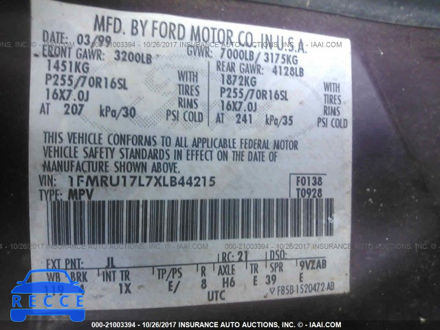 1999 Ford Expedition 1FMRU17L7XLB44215 image 8