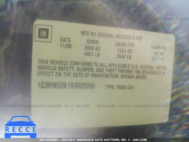 1999 Oldsmobile 88 LS 1G3HN52K1X4828996 image 8