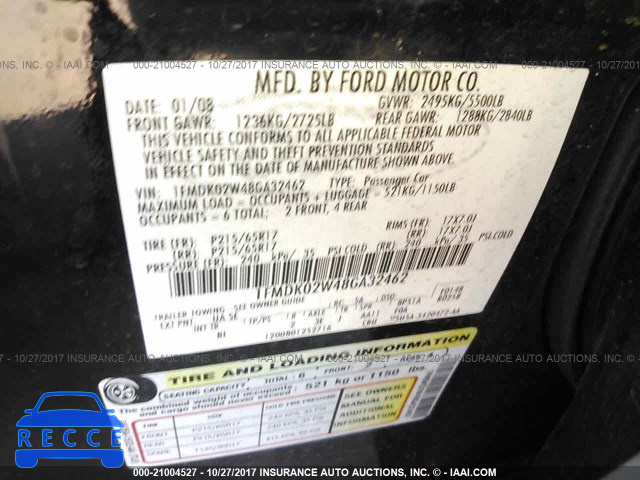 2008 Ford Taurus X SEL 1FMDK02W48GA32462 Bild 8