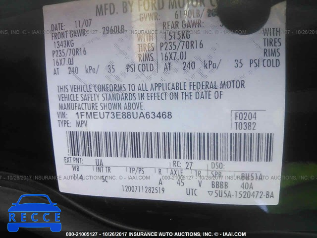 2008 Ford Explorer 1FMEU73E88UA63468 image 8