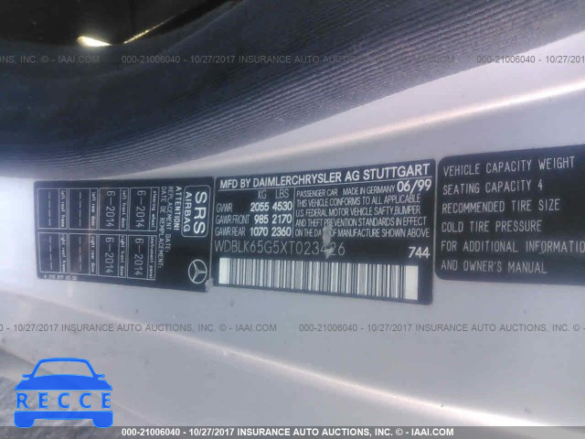 1999 Mercedes-benz CLK 320 WDBLK65G5XT023426 image 8