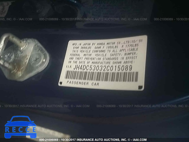 2002 Acura RSX TYPE-S JH4DC53032C015089 Bild 8