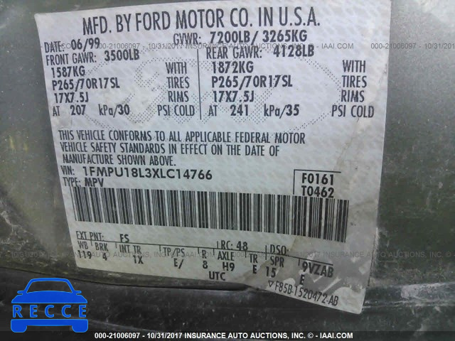 1999 Ford Expedition 1FMPU18L3XLC14766 image 8