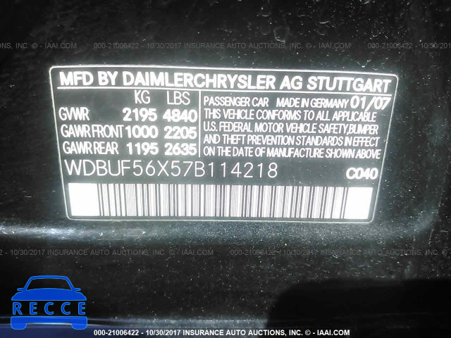 2007 Mercedes-benz E 350 WDBUF56X57B114218 image 8