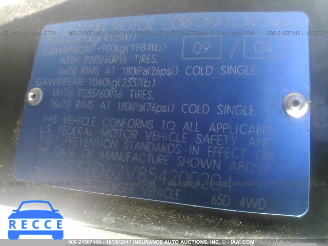 2005 Suzuki Grand Vitara JS3TD62V854200204 image 8