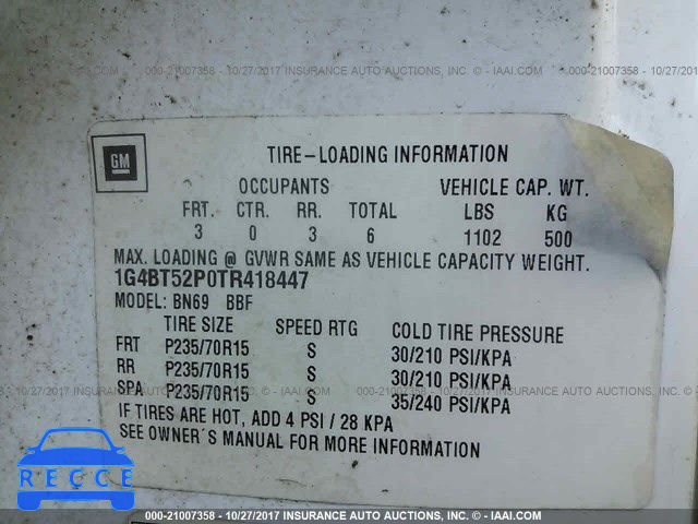 1996 Buick Roadmaster LIMITED 1G4BT52P0TR418447 зображення 8