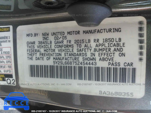 2005 Pontiac Vibe 5Y2SL66875Z454443 image 8