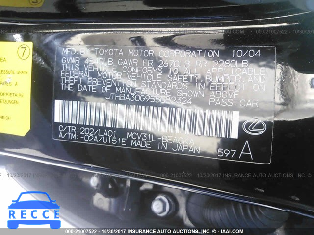 2005 Lexus ES JTHBA30G955082324 image 8