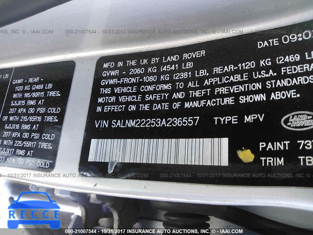 2003 Land Rover Freelander S SALNM22253A236557 зображення 8