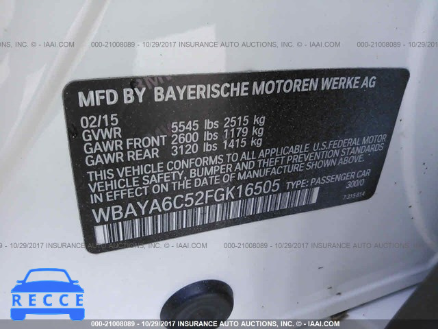 2015 BMW 740 I WBAYA6C52FGK16505 image 8
