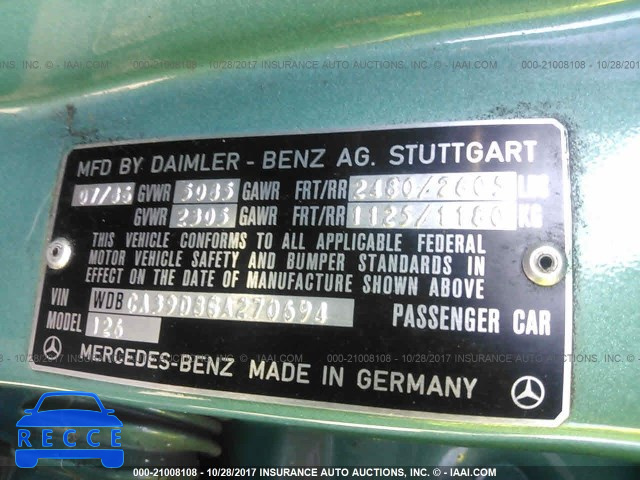 1986 Mercedes-benz 560 SEL WDBCA39D8GA270694 зображення 8
