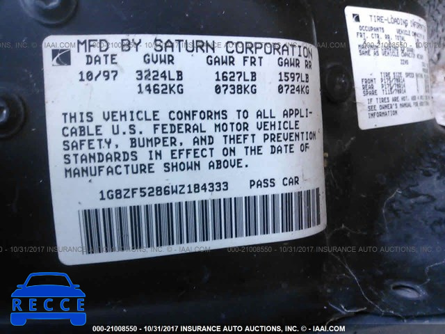 1998 Saturn SL 1G8ZF5286WZ184333 зображення 8