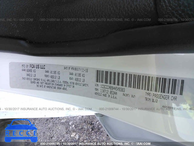 2017 CHRYSLER 200 LIMITED 1C3CCCAB9HN509383 image 8