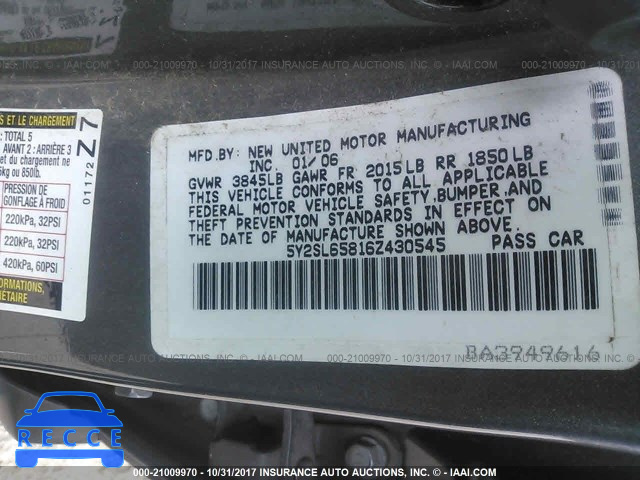 2006 Pontiac Vibe 5Y2SL65816Z430545 image 8