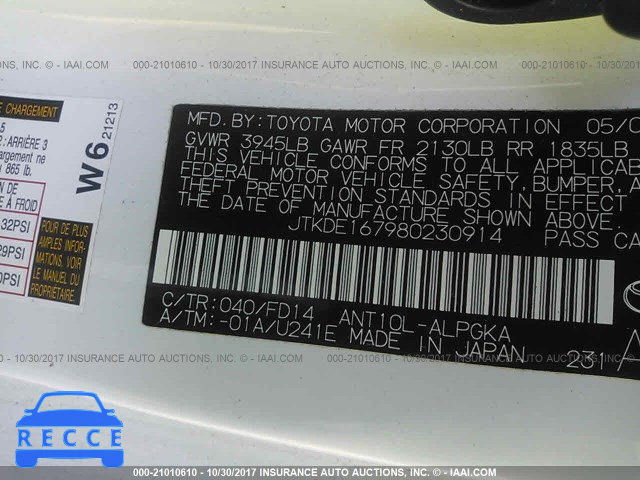 2008 Scion TC JTKDE167980230914 image 8