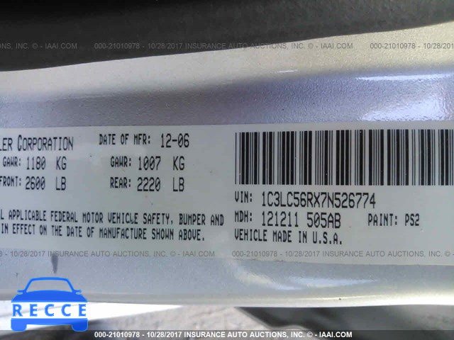 2007 Chrysler Sebring TOURING 1C3LC56RX7N526774 Bild 8