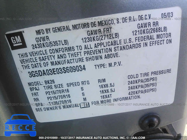 2003 Buick Rendezvous CX/CXL 3G5DA03E03S609034 Bild 8