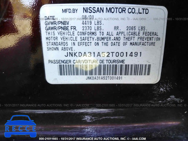 2002 Infiniti I35 JNKDA31A52T001491 image 8