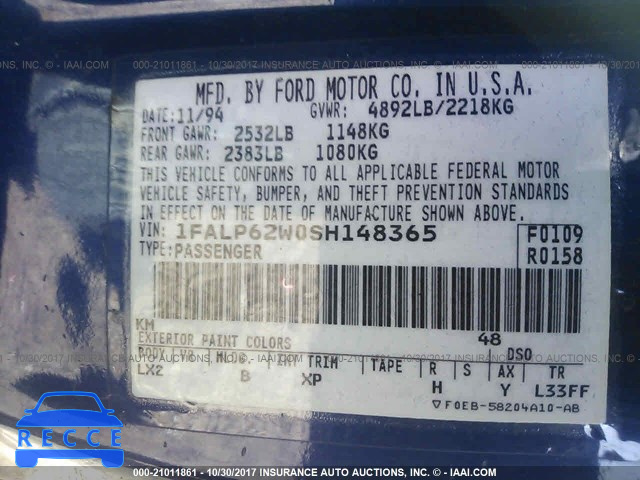 1995 Ford Thunderbird LX 1FALP62W0SH148365 image 8