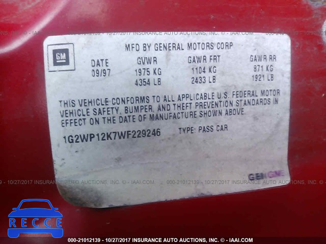 1998 Pontiac Grand Prix 1G2WP12K7WF229246 image 8