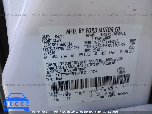 2015 Ford F250 SUPER DUTY 1FT7W2BT5FED38974 Bild 8