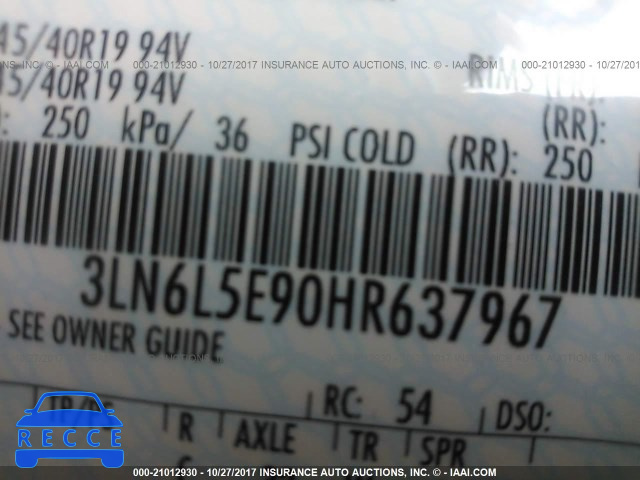 2017 LINCOLN MKZ 3LN6L5E90HR637967 image 8