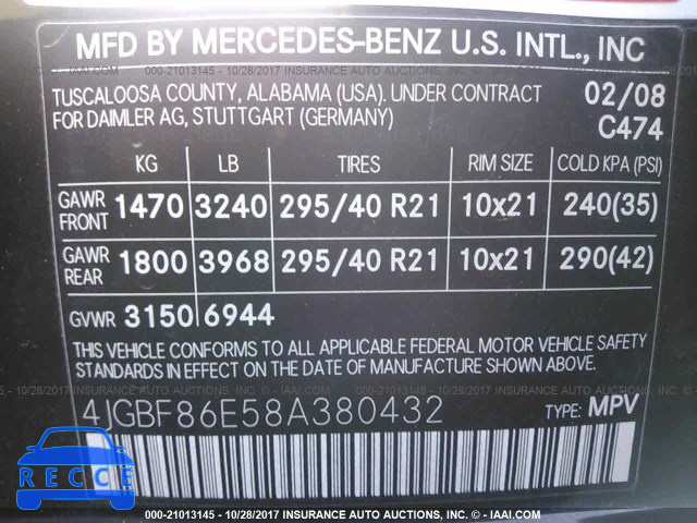 2008 Mercedes-benz GL 4JGBF86E58A380432 зображення 8