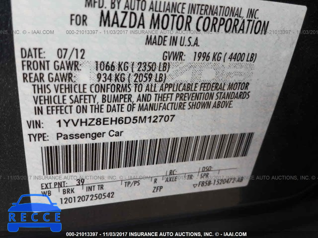 2013 Mazda 6 TOURING PLUS 1YVHZ8EH6D5M12707 image 8