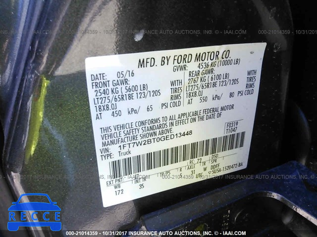 2016 Ford F250 SUPER DUTY 1FT7W2BT0GED13448 image 8