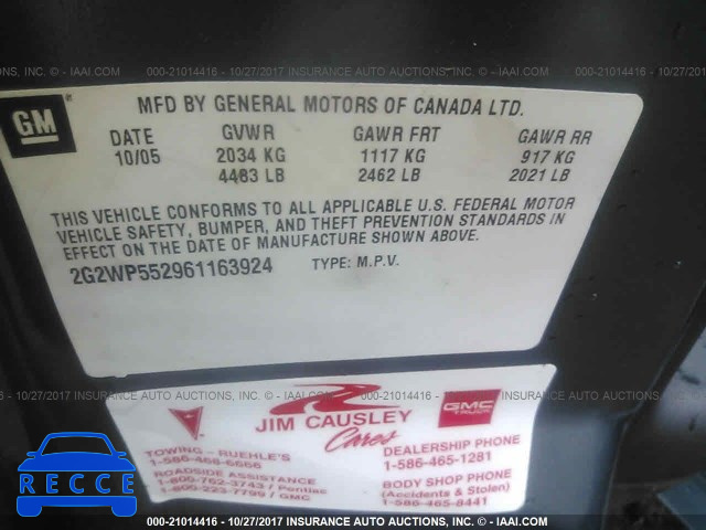 2006 Pontiac Grand Prix 2G2WP552961163924 image 8