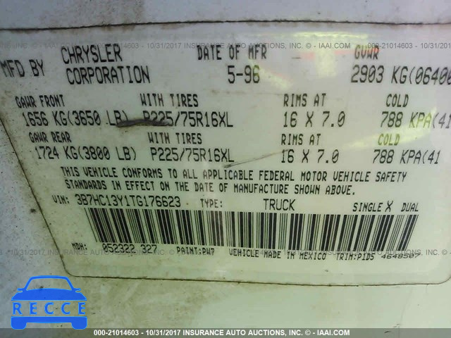 1996 Dodge RAM 1500 3B7HC13Y1TG176623 Bild 8