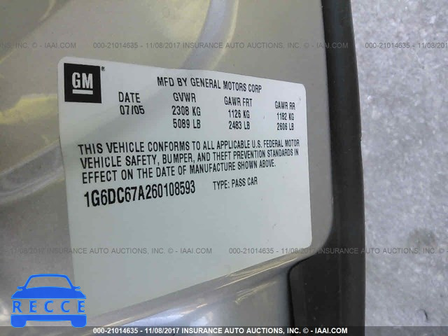 2006 Cadillac STS 1G6DC67A260108593 image 8