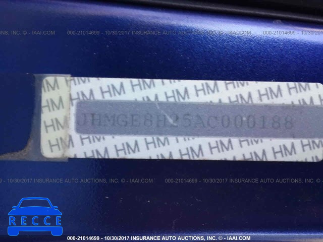 2010 HONDA FIT JHMGE8H25AC000188 image 8