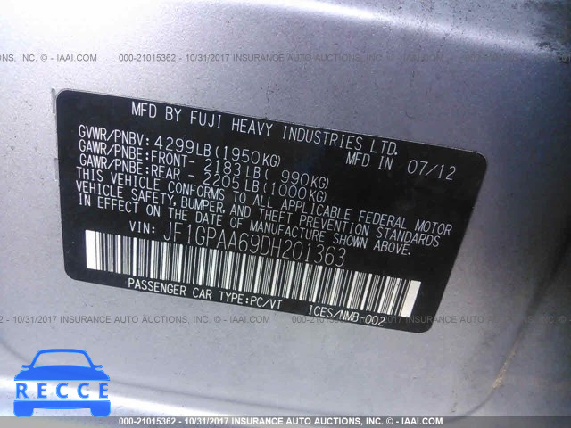 2013 SUBARU IMPREZA JF1GPAA69DH201363 image 8